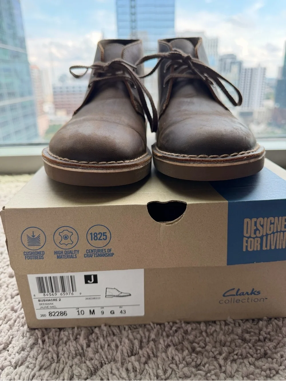 Clarks Men's Dark Brown Leather Desert Boots